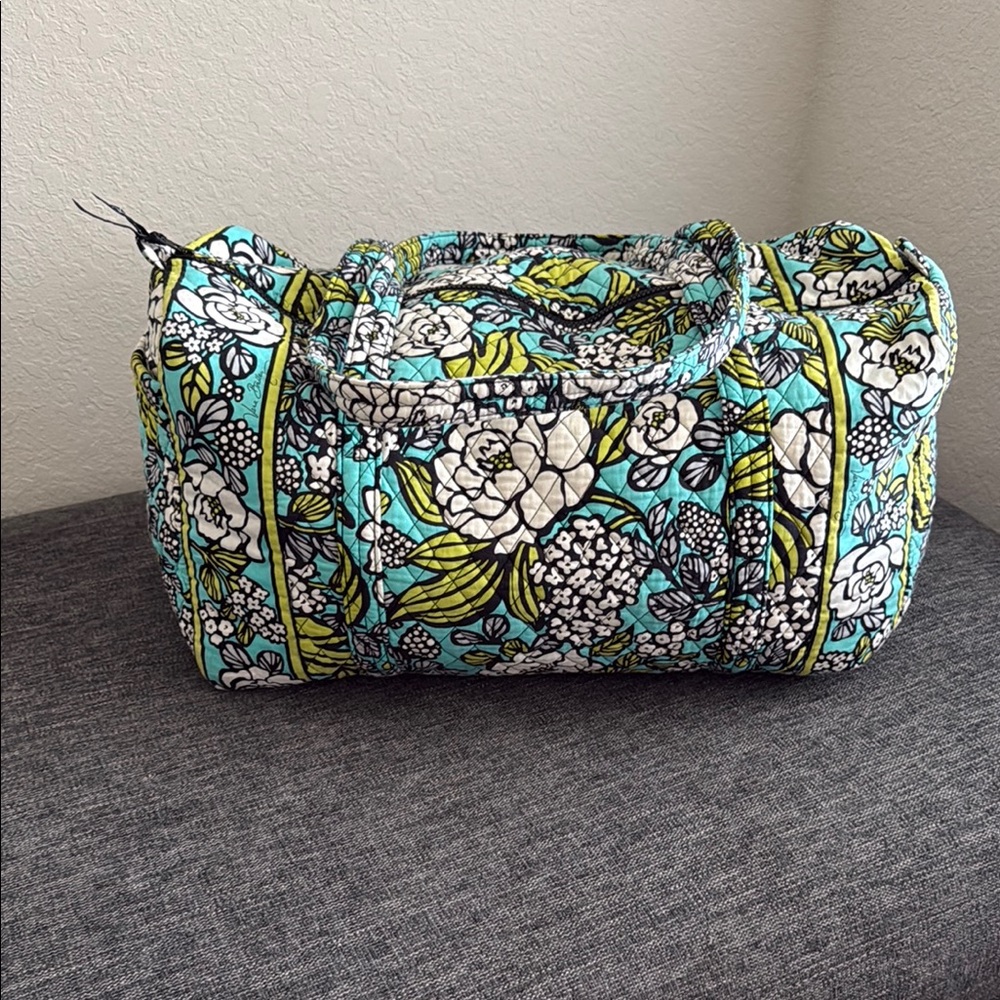 Vera Bradley Blue and Green Travel Bag Quilted Cotton